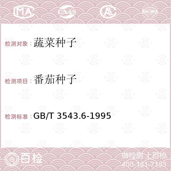 番茄种子 番茄种子 GB/T 3543.6-1995