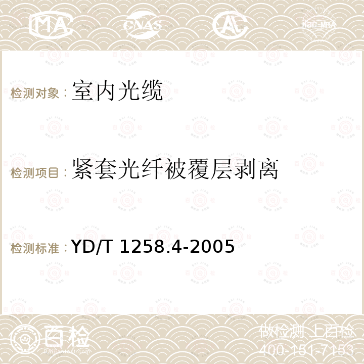 紧套光纤被覆层剥离 紧套光纤被覆层剥离 YD/T 1258.4-2005