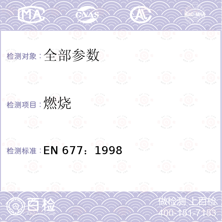 燃烧 EN 677:1998  EN 677：1998