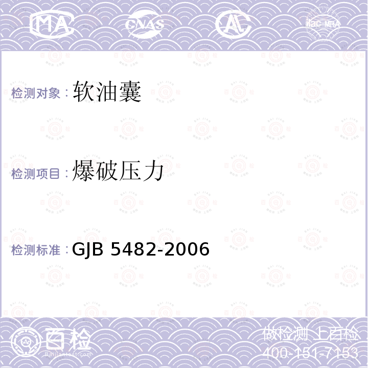 爆破压力 GJB 5482-2006  