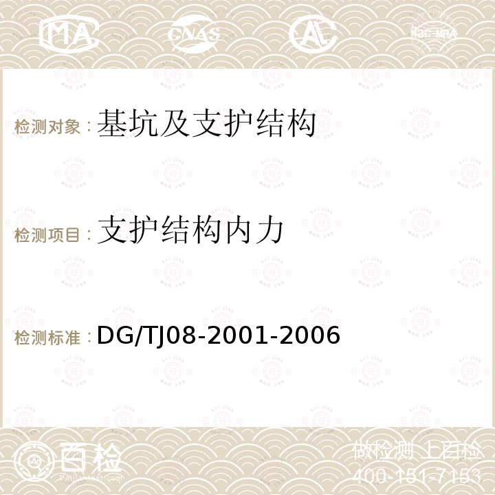 支护结构内力 TJ 08-2001-2006  DG/TJ08-2001-2006