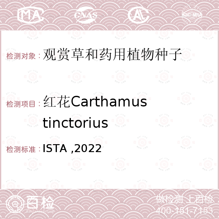 红花Carthamus tinctorius ISTA ,2022  