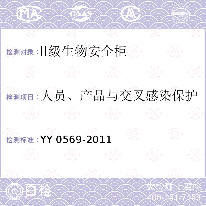 人员、产品与交叉感染保护 YY 0569-2011 Ⅱ级 生物安全柜
