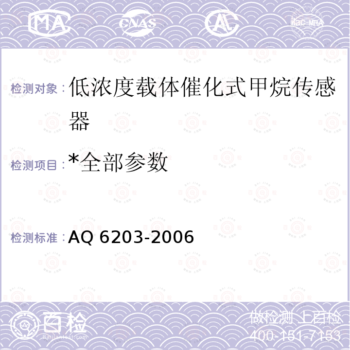 *全部参数 *全部参数 AQ 6203-2006