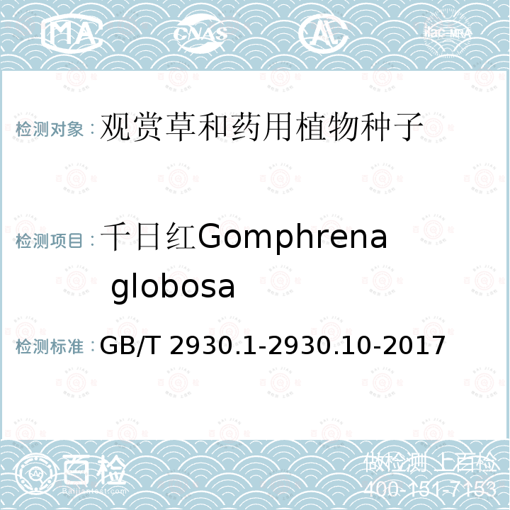 千日红Gomphrena globosa GB/T 2930.1-2930  .10-2017