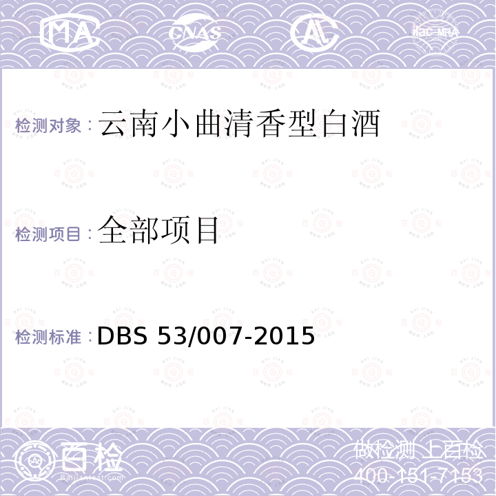 全部项目 全部项目 DBS 53/007-2015