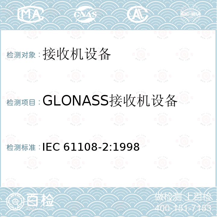 GLONASS接收机设备 GLONASS接收机设备 IEC 61108-2:1998