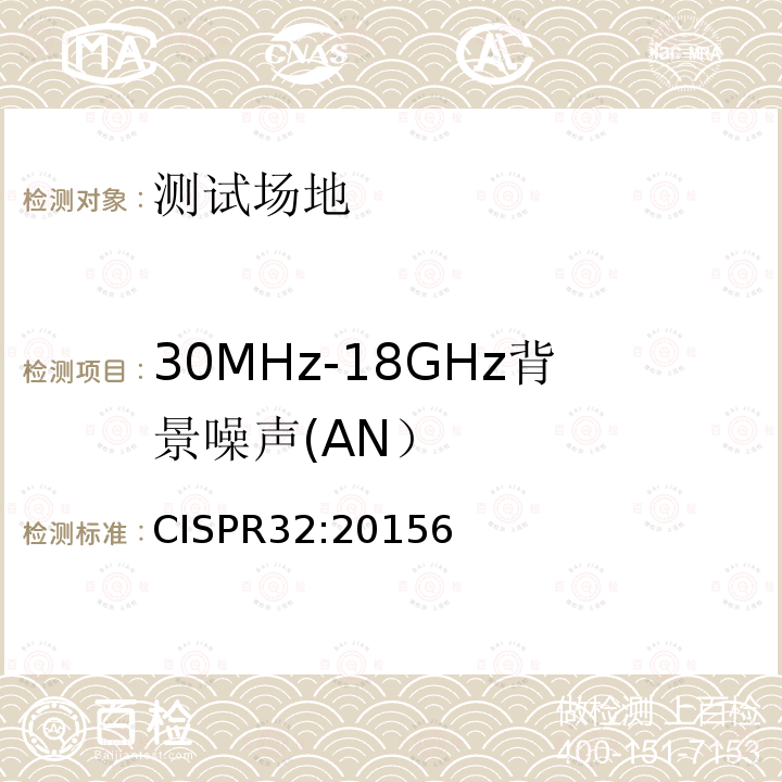 30MHz-18GHz背景噪声(AN） CISPR 32:2015 30MHz-18GHz背景噪声(AN） CISPR32:20156