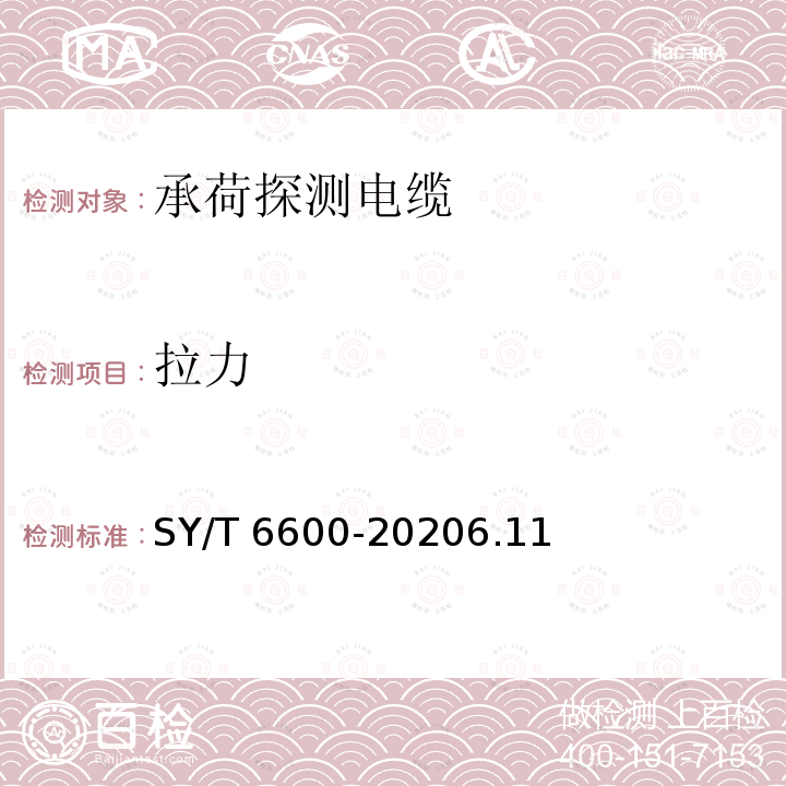 拉力 拉力 SY/T 6600-20206.11