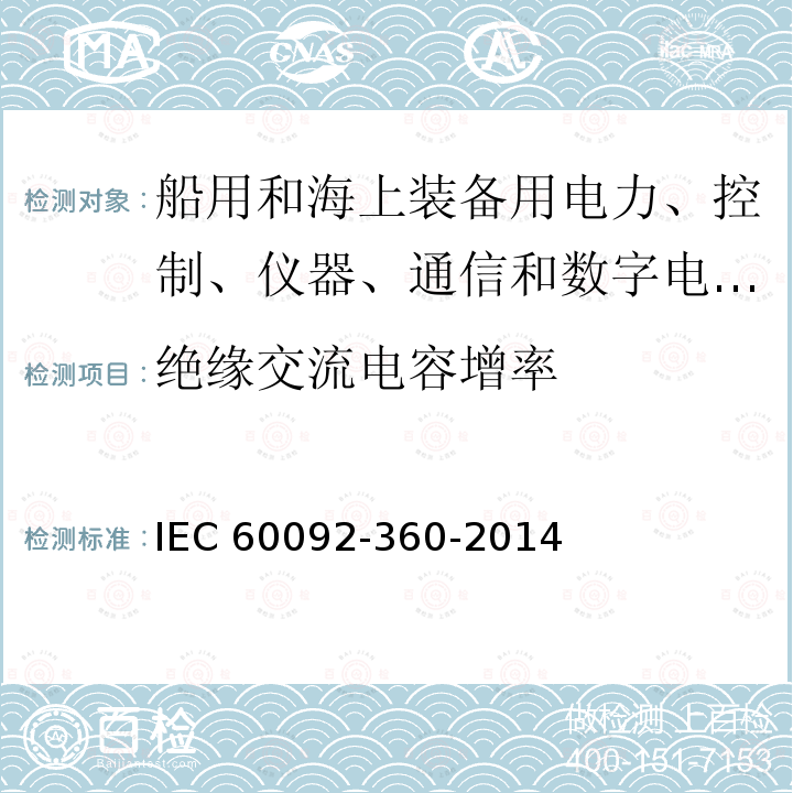 绝缘交流电容增率 IEC 60092-3  60-2014