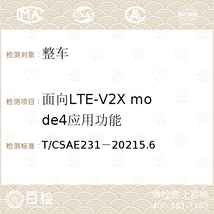 面向LTE-V2X mode4应用功能 CSAE 231-20215.6  T/CSAE231－20215.6