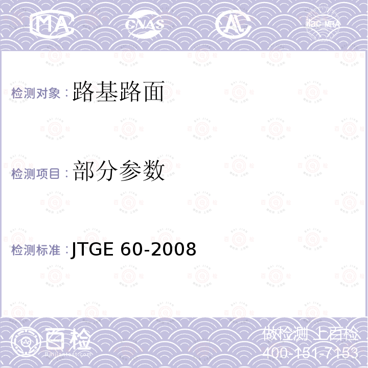 部分参数 部分参数 JTGE 60-2008