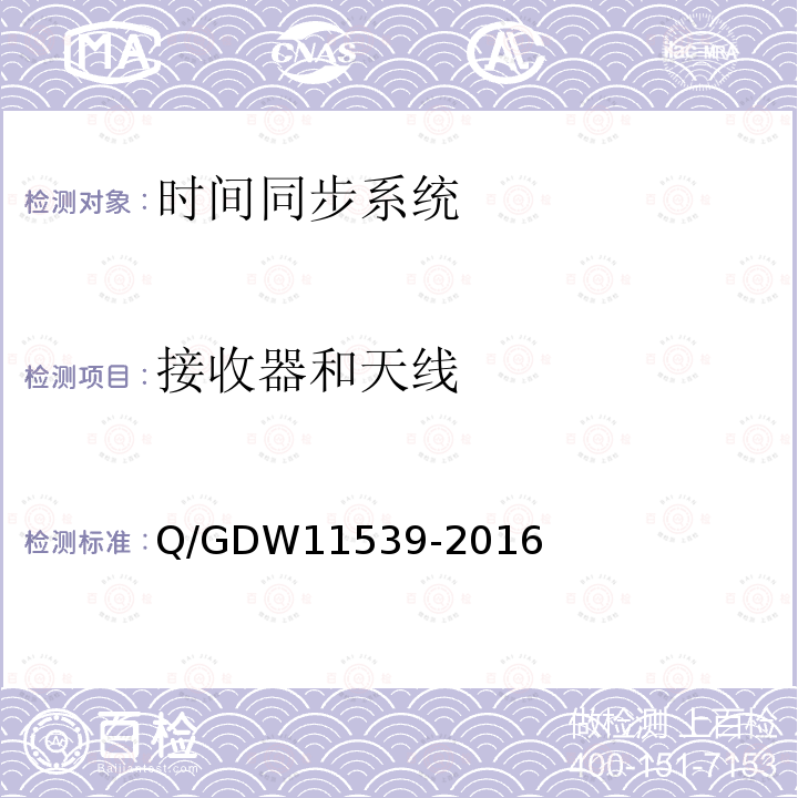 接收器和天线 接收器和天线 Q/GDW11539-2016