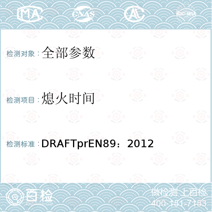 熄火时间 EN 89:2012  DRAFTprEN89：2012