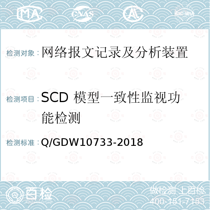 SCD 模型一致性监视功能检测 SCD 模型一致性监视功能检测 Q/GDW10733-2018