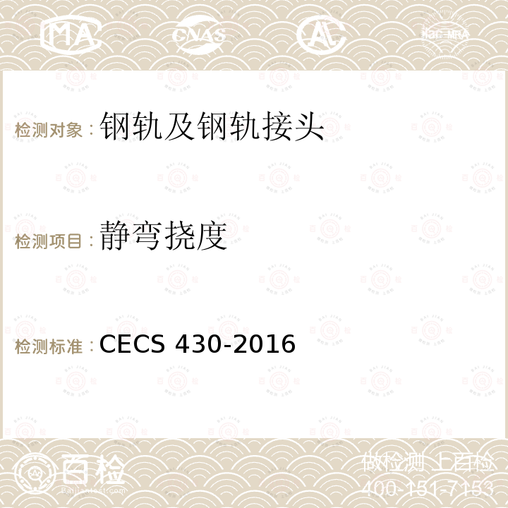 静弯挠度 CECS 430-2016  