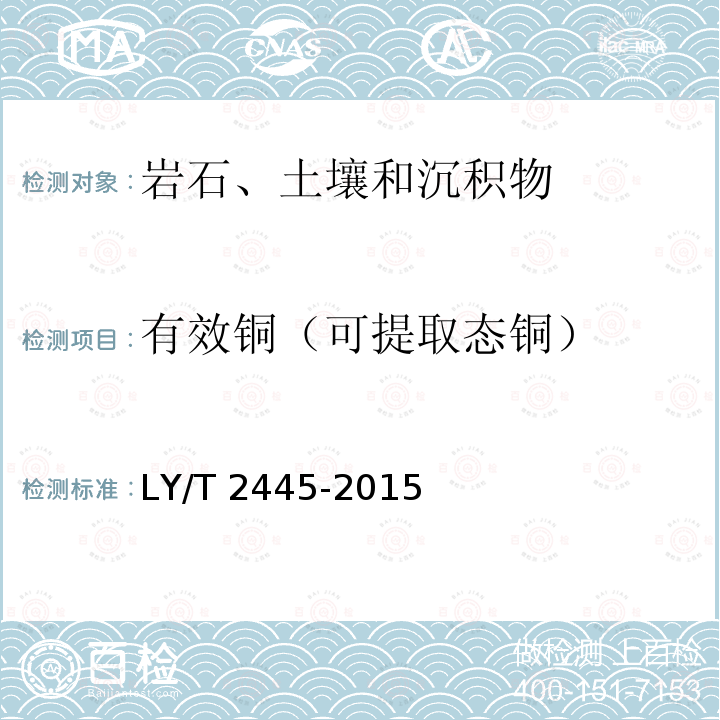 有效铜（可提取态铜） LY/T 2445-2015 绿化用表土保护技术规范