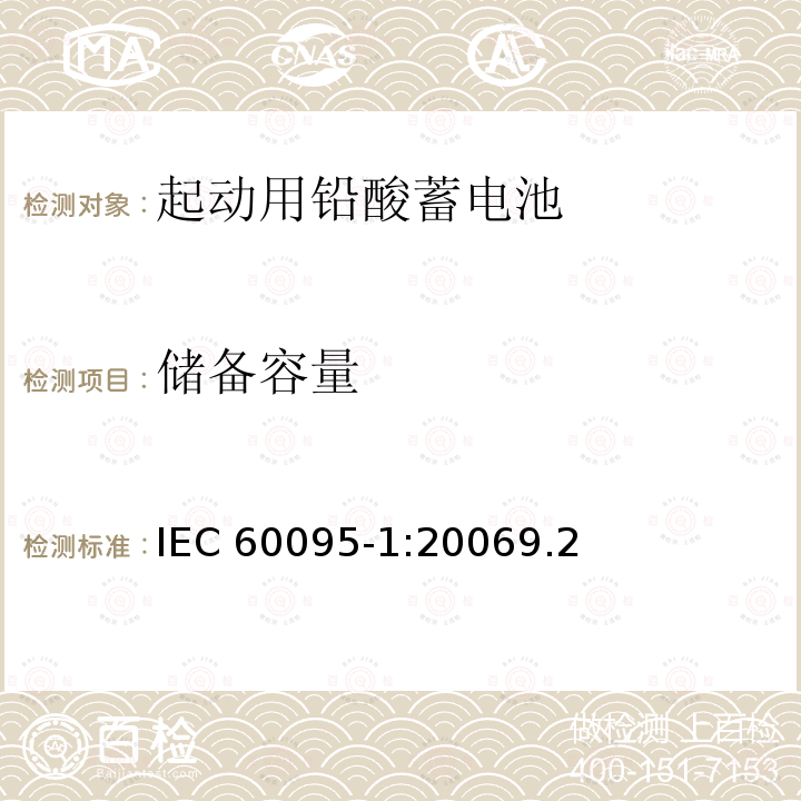 储备容量 储备容量 IEC 60095-1:20069.2