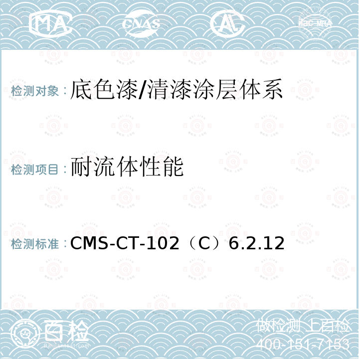 耐流体性能 CMS-CT-102  （C）6.2.12