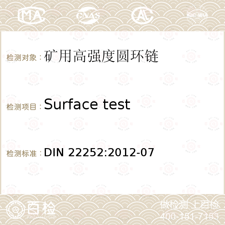 Surface test Surface test DIN 22252:2012-07