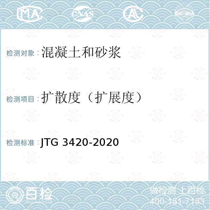 扩散度（扩展度） 扩散度（扩展度） JTG 3420-2020