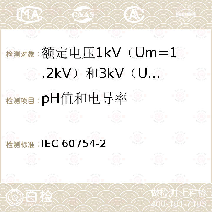 pH值和电导率 IEC 60754-2  