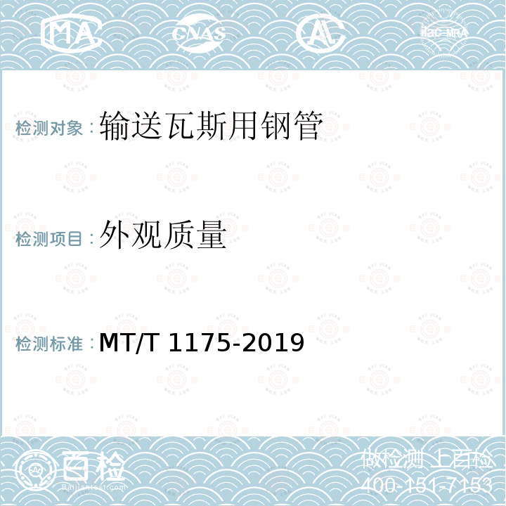 外观质量 外观质量 MT/T 1175-2019