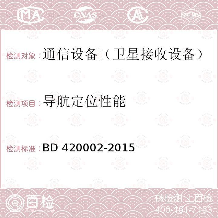 导航定位性能 导航定位性能 BD 420002-2015