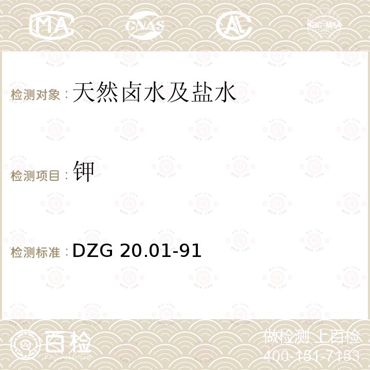 钾 DZG 20  .01-91