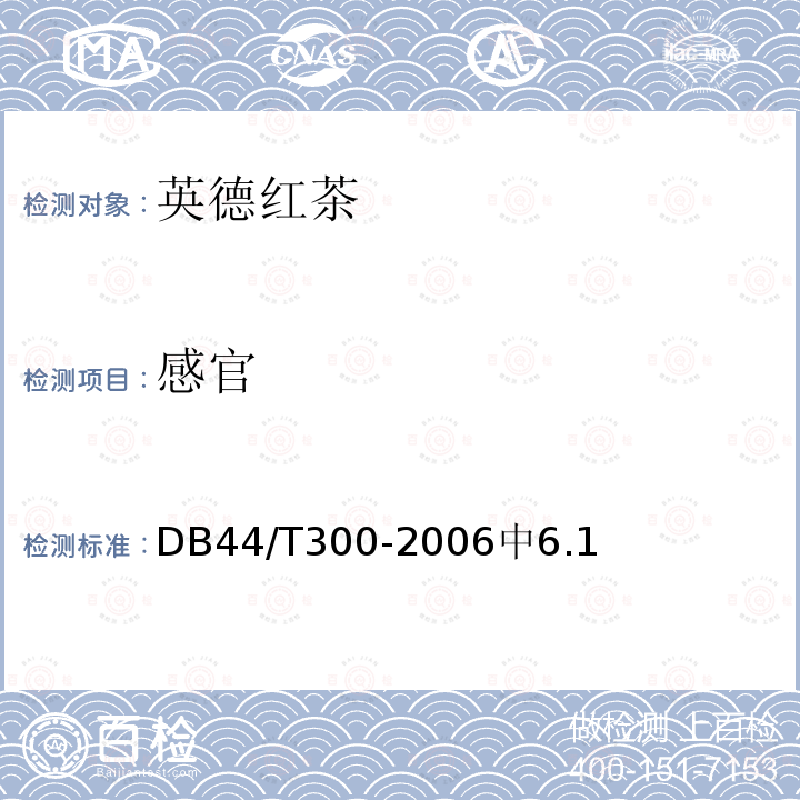 感官 感官 DB44/T300-2006中6.1