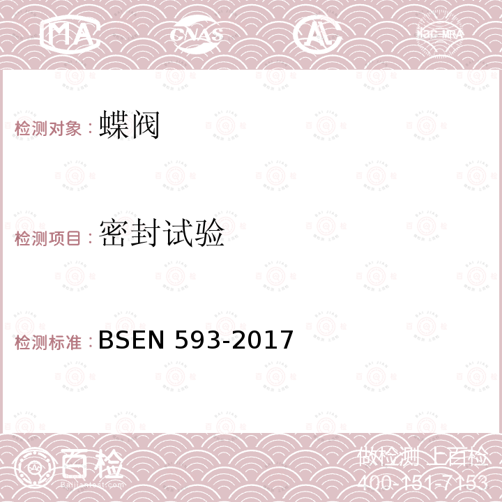 密封试验 BSEN 593-2017  