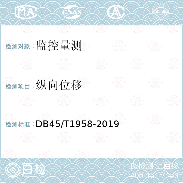 纵向位移 DB45/T 1958-2019 公路隧道监控量测技术规程