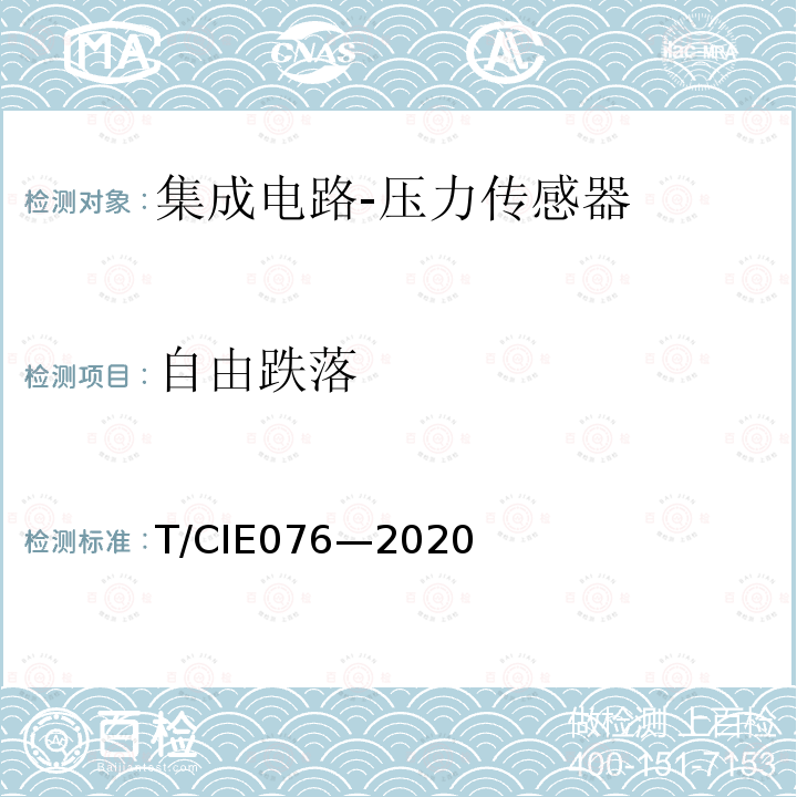 自由跌落 IE 076-2020  T/CIE076—2020