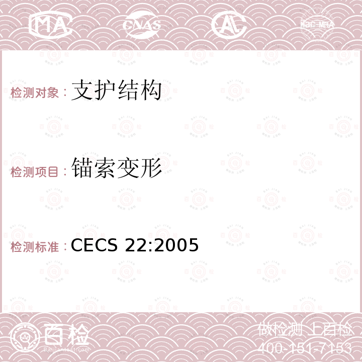 锚索变形 CECS 22:2005  