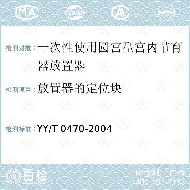 放置器的定位块 YY/T 0470-2004 一次性使用圆宫型宫内节育器放置器