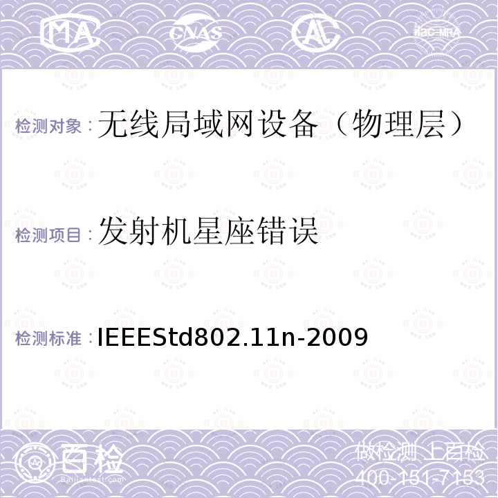 发射机星座错误 发射机星座错误 IEEEStd802.11n-2009