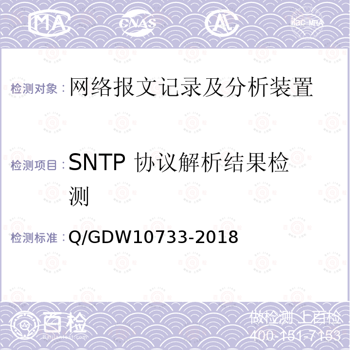 SNTP 协议解析结果检测 SNTP 协议解析结果检测 Q/GDW10733-2018