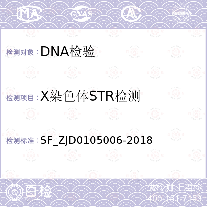X染色体STR检测 X染色体STR检测 SF_ZJD0105006-2018