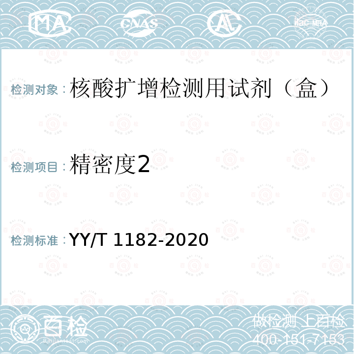 精密度2 YY/T 1182-2020 核酸扩增检测用试剂(盒)