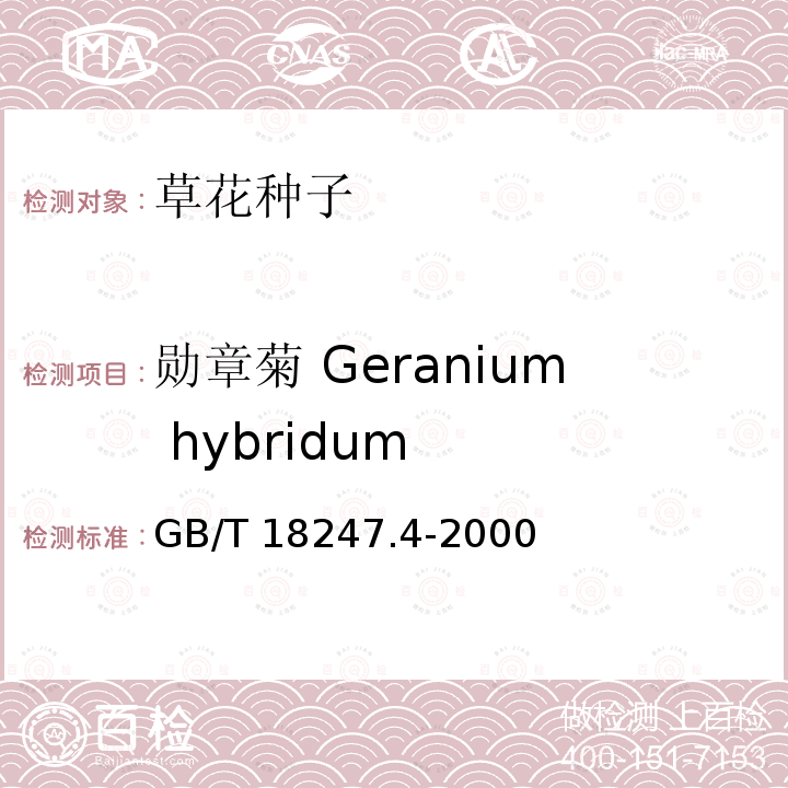 勋章菊 Geranium hybridum GB/T 18247.4-2000 主要花卉产品等级 第4部分:花卉种子