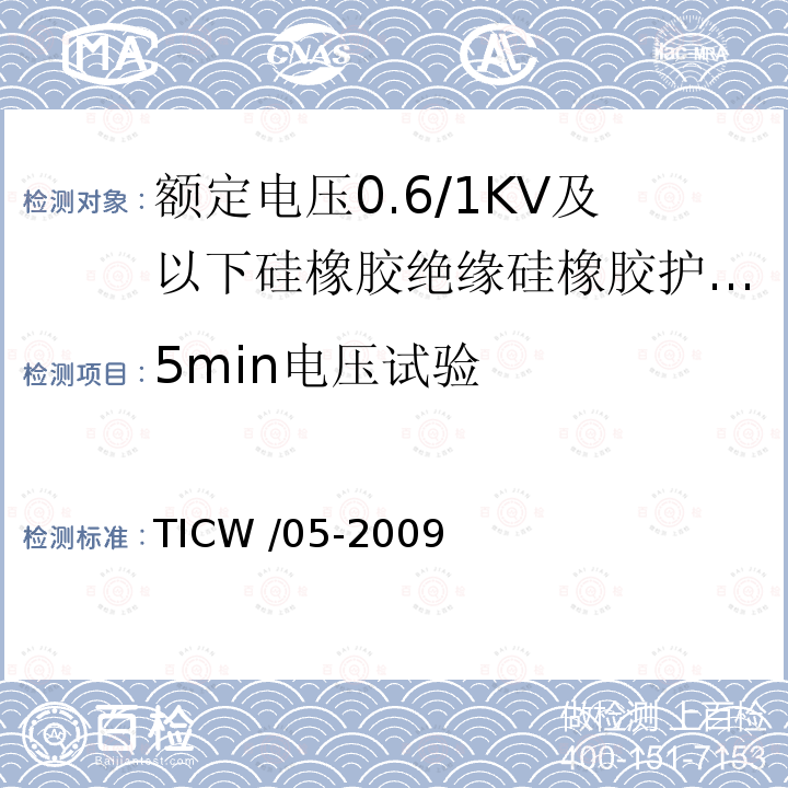 5min电压试验 TICW /05-2009  