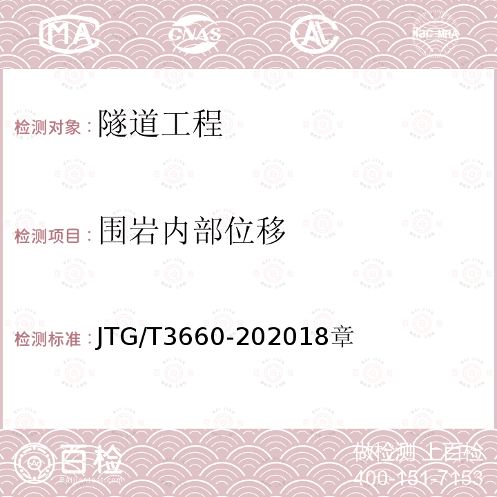 围岩内部位移 JTG/T 3660-202018  JTG/T3660-202018章