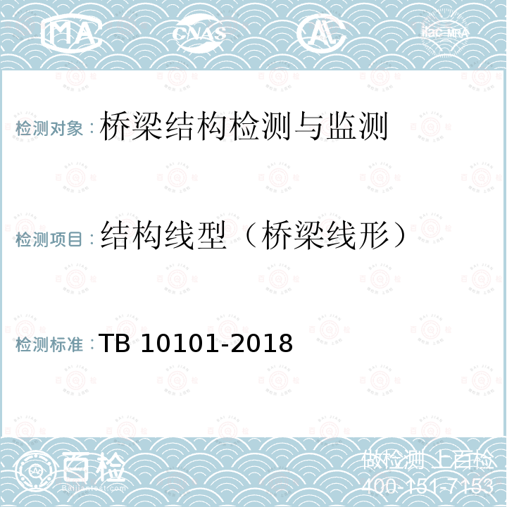 结构线型（桥梁线形） TB 10101-2018 铁路工程测量规范(附条文说明)
