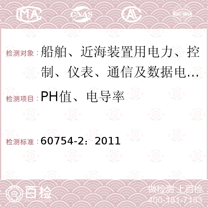 PH值、电导率 PH值、电导率 60754-2：2011