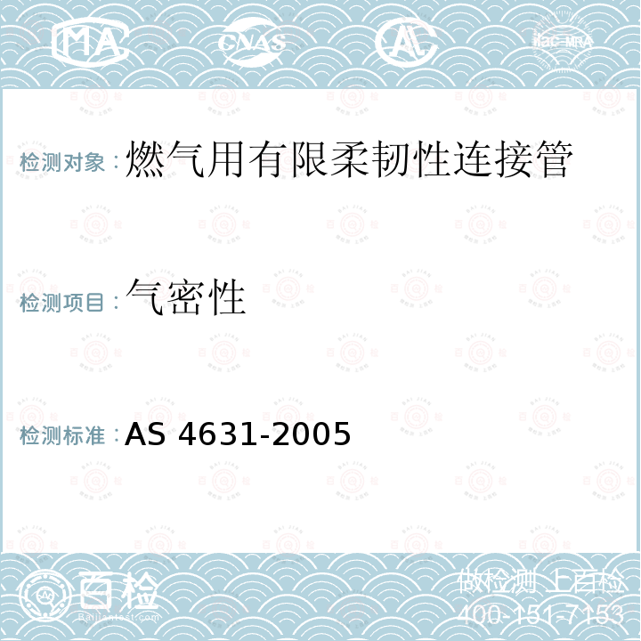 气密性 AS 4631-2005  