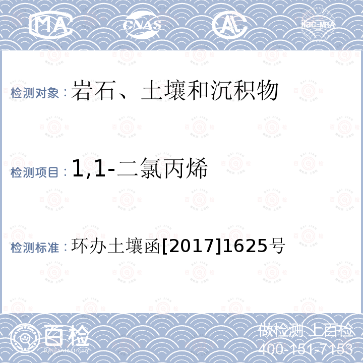 1,1-二氯丙烯 1,1-二氯丙烯 环办土壤函[2017]1625号