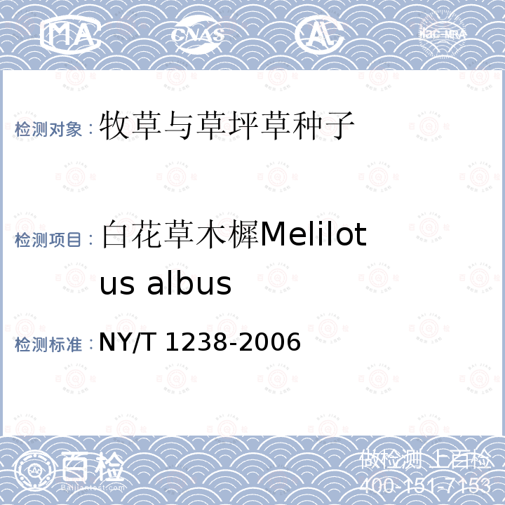 白花草木樨Melilotus albus 白花草木樨Melilotus albus NY/T 1238-2006