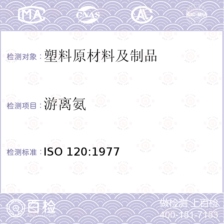游离氨 游离氨 ISO 120:1977