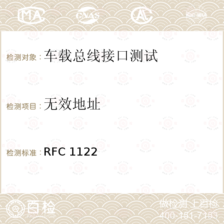 无效地址 无效地址 RFC 1122