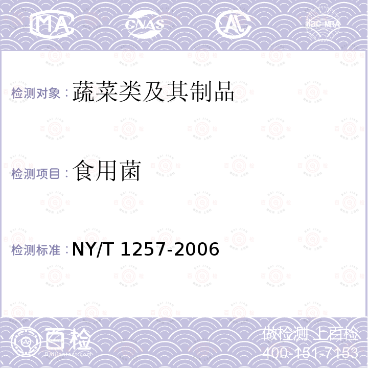 食用菌 食用菌 NY/T 1257-2006